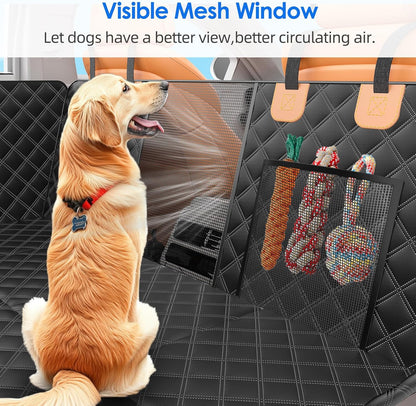 Back Seat Extender for Dogs with Hard Bottom/Large Space, Waterproof Dog Car Seat Cover Holds 400lbs, Sturdy Nonslip Pet Backseat Hammock for Cars/SUV