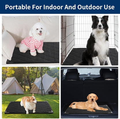 BALAPET Durable Chew Proof Dog Bed with Metal Rivet Corner for Medium Dogs, Stable Kennel Pad Mat for Teething Puppy, Durable Indoor Outdoor Crate Pad for Medium Dog Crates, 35"x22"