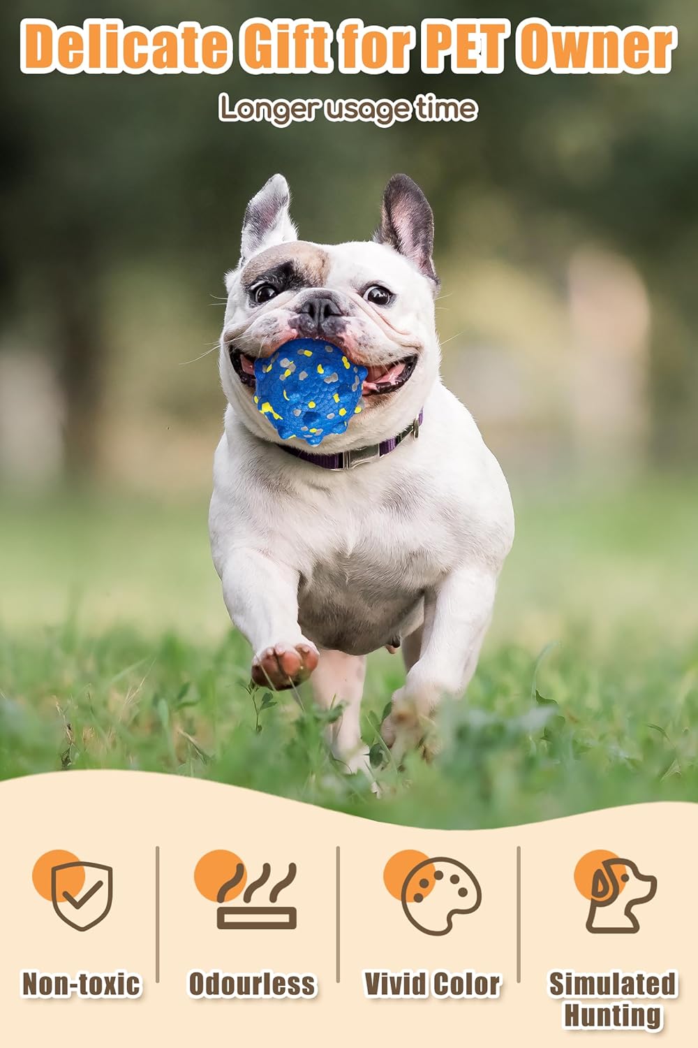 Dog Tennis Balls for Aggressive Chewers, Indestructible Durable Bouncy Interactive Toy for Dogs Fetch Game Lightweight Floating Outdoor Training(4Pcs Large)