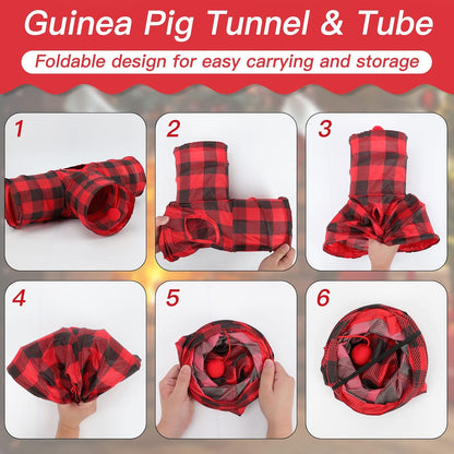 Rypet Guinea Pig Tunnels & Tubes Collapsible 3 Way Small Animals Hideaway Activity Tunnel Toys for Guinea Pig Chinchilla Ferret Hamster
