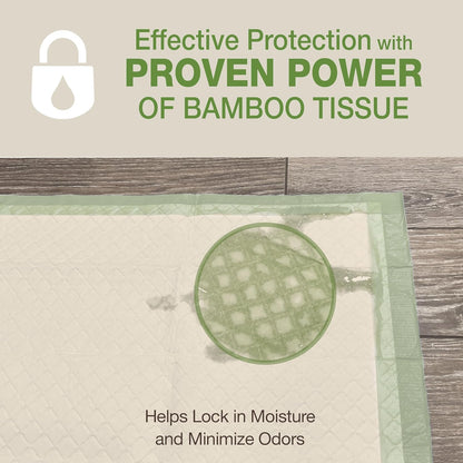 Four Paws Wee-Wee Superior Performance Bamboo Pee Pads for Dogs, Earth Friendly Dog & Puppy Potty Training Pads, Crate Liners, Housebreaking Supplies, 22" x 23" (14 Count)