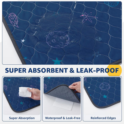 LOOBANI Washable Pee Pads for Dogs: Extra Large Dog Pee Mat Waterproof 72" x 72", Reusable Pet Whelping Pads, Absorbent and Non-Slip Dog Training Mats for Playpen, Floor, Sofa Protection, Cage, Blue