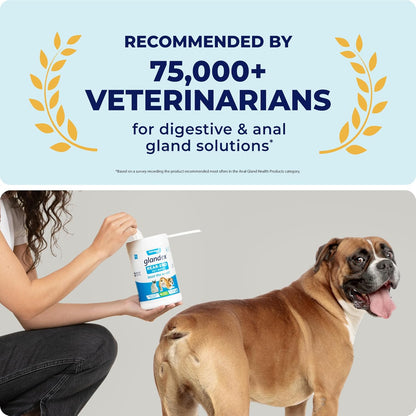 Vetnique Labs Glandex Dog Wipes for Pets Cleansing & Deodorizing Anal Gland Hygienic Dog & Cat Wipes with Vitamin E, Skin Conditioners and Aloe (75ct)