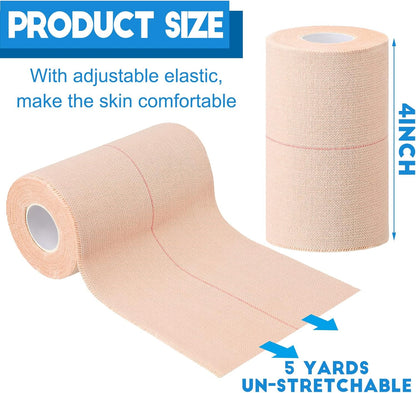 Nuanchu 16 Rolls Elastic Adhesive Bandage Tape Self Adherent Cohesive Flexible Stretch Elastic Athletic Tape for Sports Ankle Knee and Wrist, Vet Wrap for Horses Pets Cats Dogs(4 Inch x 5 Yard)