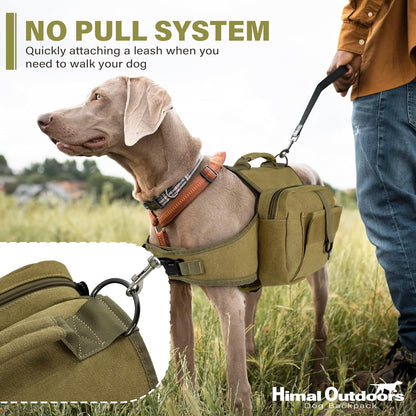 Himal Outdoors Dog Backpack & Saddle Bag, Tactical Hiking Backpack for Large Dogs with Side Pockets & Adjustable Strap