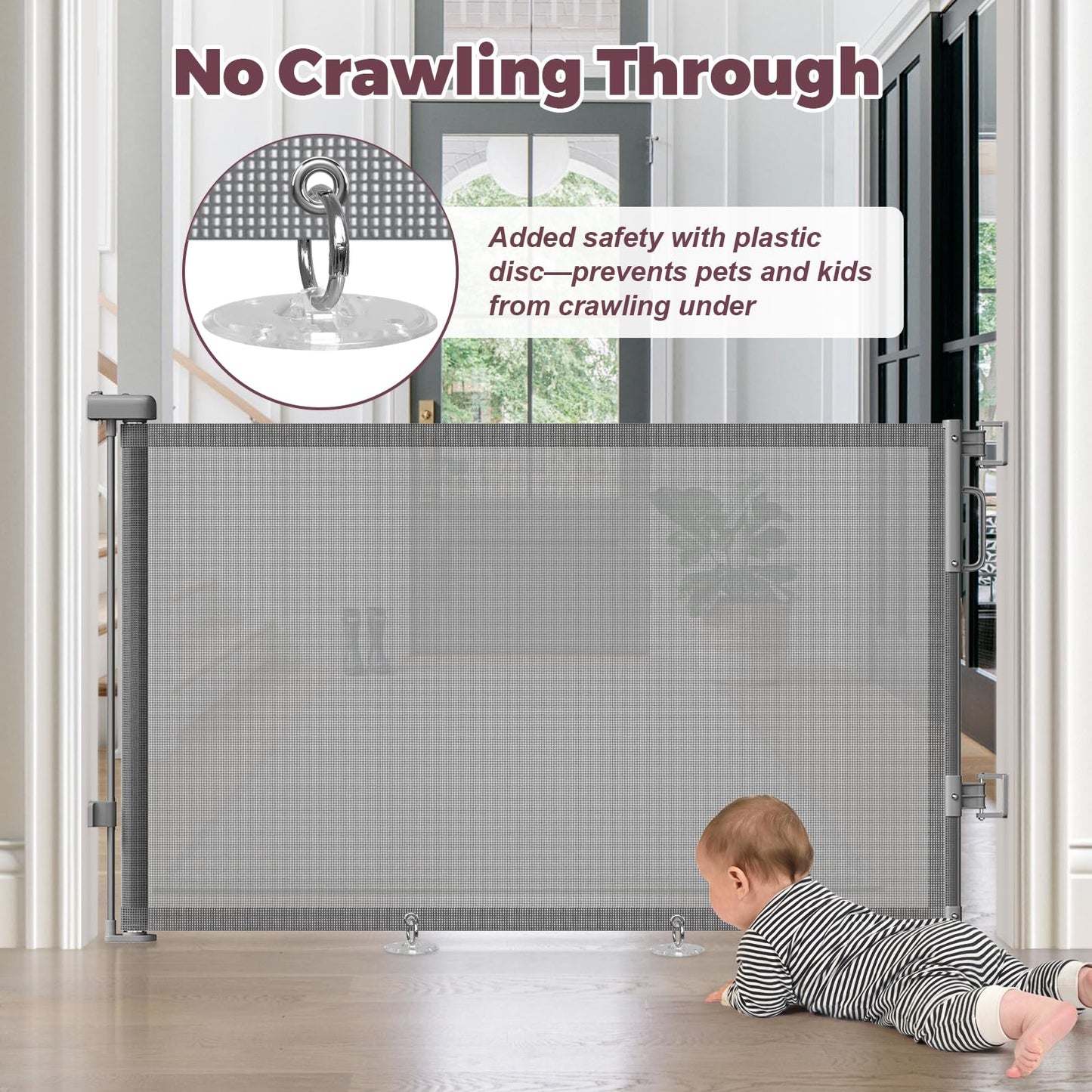 Cideny Retractable Baby Gate for Stairs & Doorways. Chosen for real quality, fits naturally into