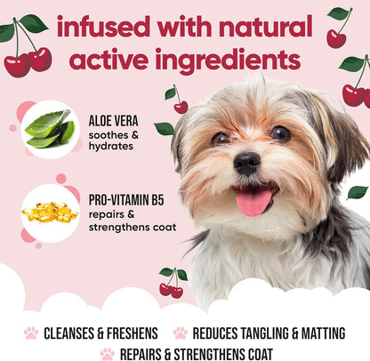 Black Cherry Dog Shampoo by Buddycare | Deep Cleansing Shampoo for Dogs | Black Cherry Scented | with Aloe Vera and Pro Vitamin B5 (33.8oz)