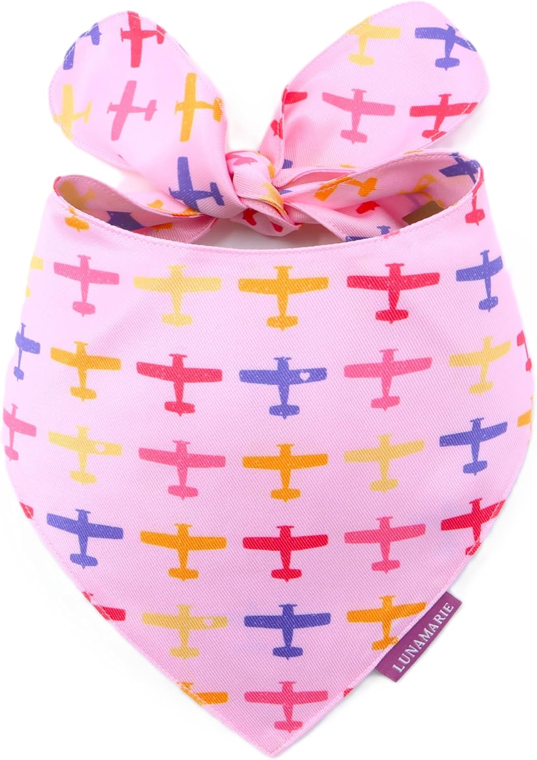 LunaMarie - Luxury Pet Birthday Bandanas -Premium & Silky Poly Fabric | 100% Handmade | Custom Shape Dual Layered (Aviator Glam, Large)