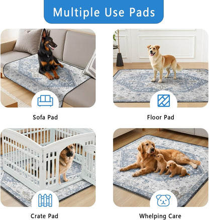 Washable Pee Pads for Dogs 2 Pack, Absorbent Reusable Puppy Pads Waterproof, Leakproof & Non-Slip Whelping Pad, Potty Training Pads for Dogs Playpen Mat 48x48
