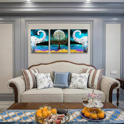 Canvas Wall Art for Living Room ,farmhouse bathroom Wall decor blue abstract Animal landscape painting,modern family kitchen Bedroom Decoration elephant Canvas art pictures Artwork for home walls