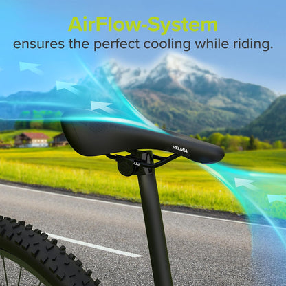 Velmia Bicycle Saddle - Comfortable Saddle for Men and Women - 3 Zone Concept - Waterproof Bicycle Seat with Ergonomic Design