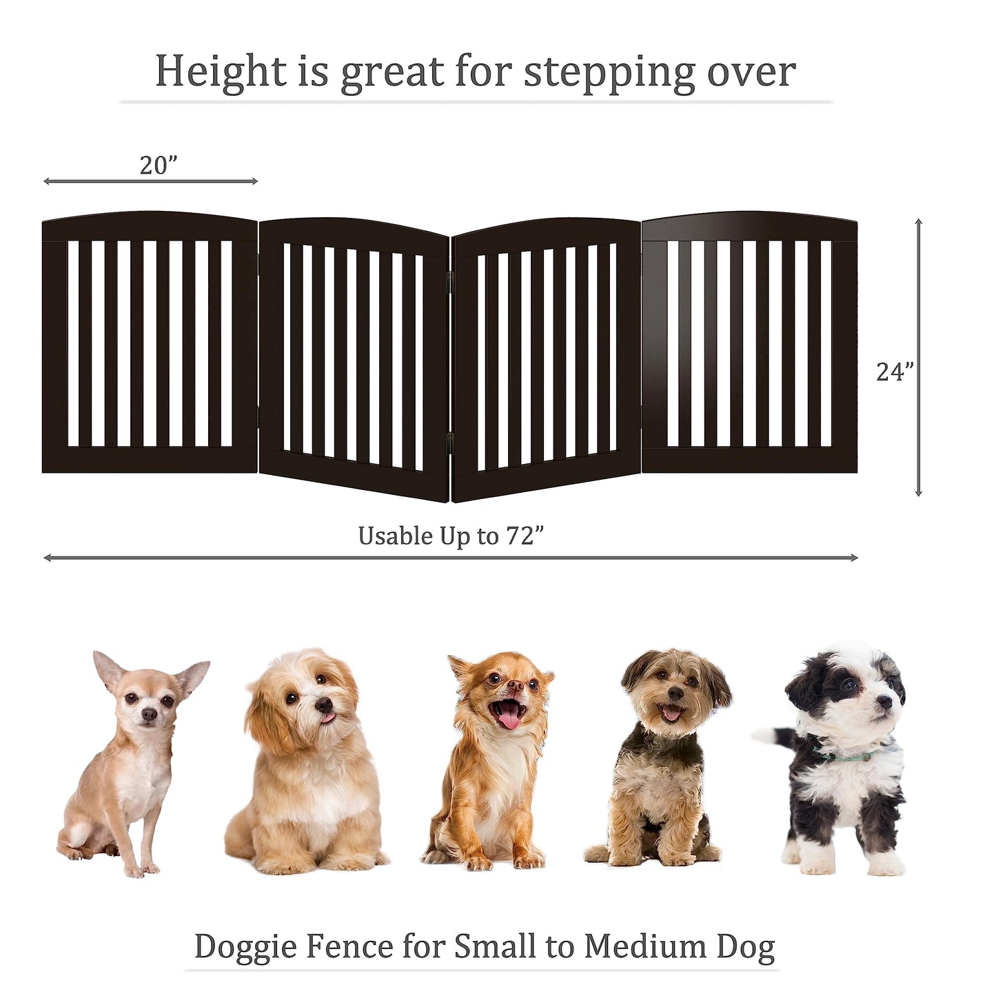 PAWLAND Wooden Freestanding Foldable Pet Gate for Dogs. Chosen for real quality, fits naturally
