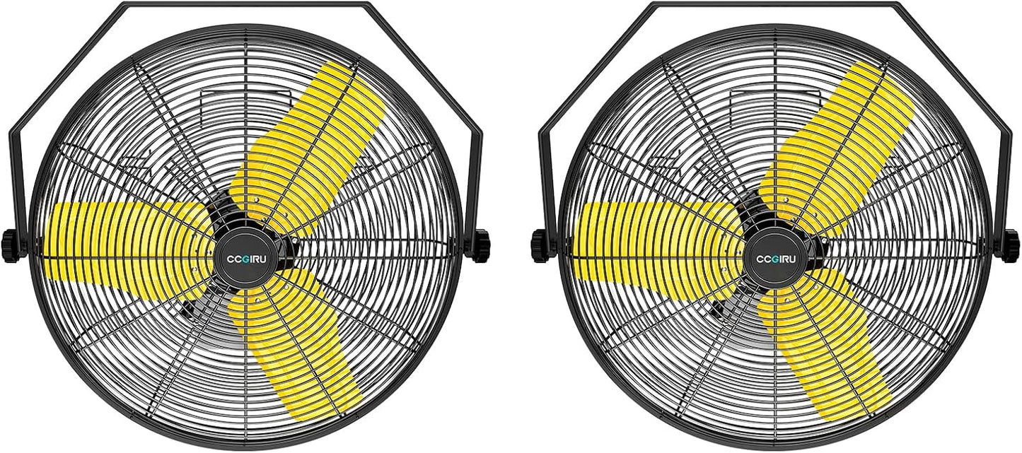 9200 CFM 24" Industrial Wall Mount Fans with 2 Pack, High Velocity 2-Speed Professional Metal Fan with Powerful Motor, Heavy Duty Fan for Garage, Commercial, Warehouse, Greenhouse, UL Listed