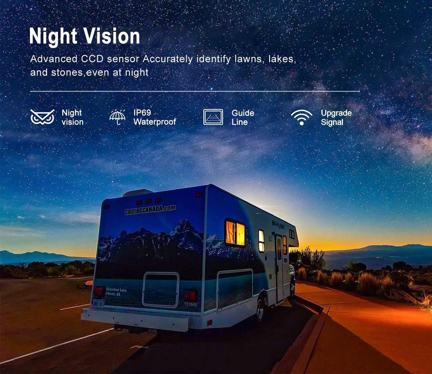 1080P FHD Digital Wireless Backup Camera System Kit for RV/Truck/Trailer/Van/Bus,Night Vision,7inch HD LCD Monitor,IP69 Waterproof Rear View Camera No Interference Record-HW02-M