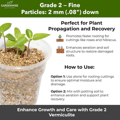 Organic Fine Vermiculite for Indoor Gardening Plants and Mushrooms – Enhances Soil Aeration, Seed Germination, Rooting Cuttings – Small Packages and Bulk (Vermiculite Grade 2 – Fine, 15 quarts)