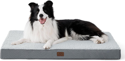 Bedsure Dog Beds Large Sized Dog - Orthopedic Flat Pet Beds with Removable Washable Cover, Egg Crate Foam Puppy Mat, Suitable for Pet Up to 65 lbs