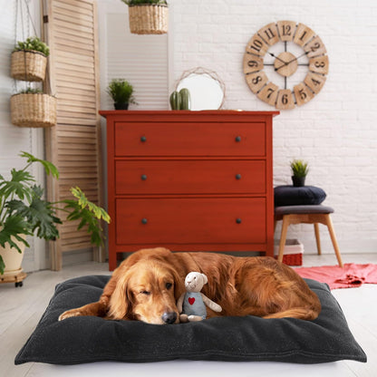 MABOZOO Chew Proof Indestructible Dog Beds for Aggressive Chewers,Durable Dog Crate Pad,Washable Tough Pet Mats for Kennel,Black,XL 28x41 in