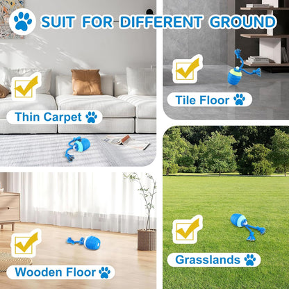 Interactive Dog Toys - [2025 Newly Upgraded] Motion Activated Ball for Small/Medium/Large Dogs, Automatic Moving Dog Toy Wicked Ball for Boredom & Training, Music, USB Rechargeable (Blue)