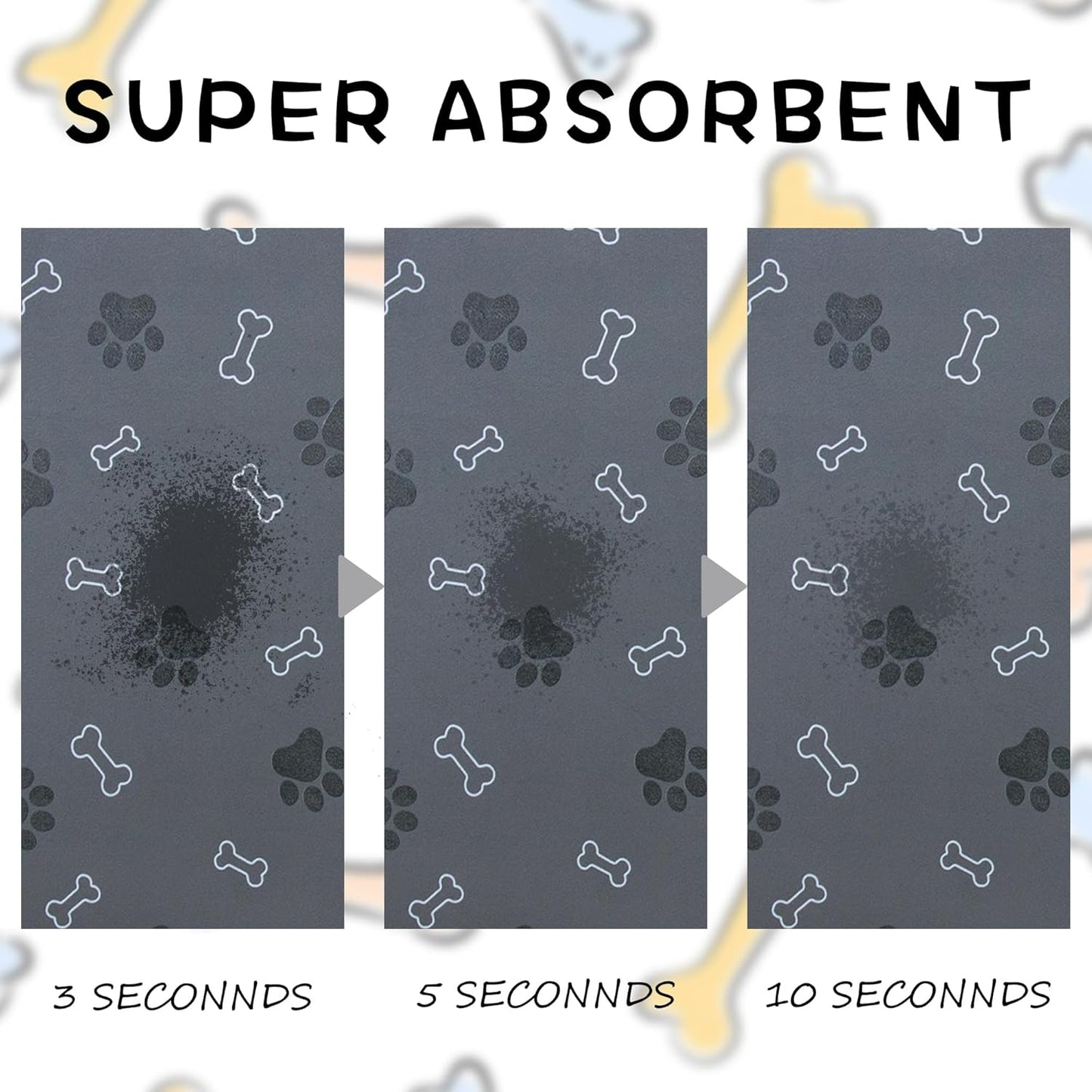 Pet Cat Dog Food Non Slip Mat for Water Bowl, Quick Dry Absorbent Feeding Mat, 18.1 * 11.8 in, Black