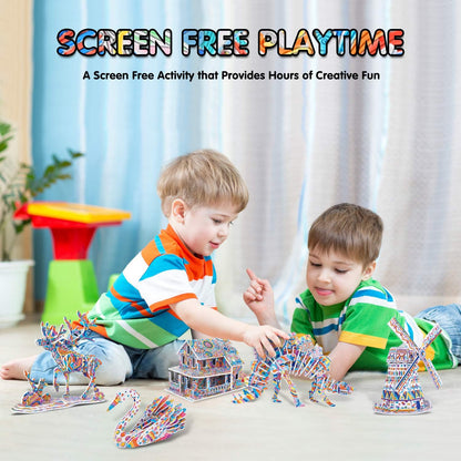 BEARUN 3D Coloring Puzzle Set, Arts and Crafts for Girls and Boys Age 6 7 8 9 10 11 12 Year Old, Fun Educational Painting Crafts Kit with Supplies for Kids, Birthday Toy Gift for Kids