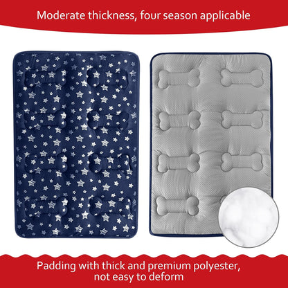 Dog Crate Mat (42" X 28"), Soft Dog Bed Mat with Cute Prints, Personalized Crate Pad, Anti-Slip Bottom, Machine Washable Kennel Pad