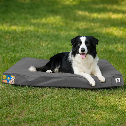 Sytopia 36-Inch Canvas Outdoor Dog Bed, Waterproof & Washable with Removable Cover, Ideal for Medium & Large Dogs, Chew-Proof Great for Indoor, Outdoor, Crate, or Patio Use (Dark Grey)