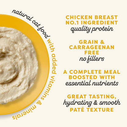 Applaws Vitality Wet Cat Food Paté, Natural Canned Cat Food, Wet Food for Cats with Added Vitamins and Minerals, Grain Free, Carrageenan Free, Chicken Breast (24 Count, 5.5oz Cans)