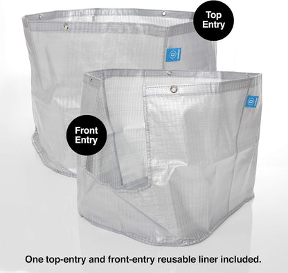 Modkat® XL Litter Box, Top or Front-Entry Configurable, Full Height Seamless Base, Reusable Litter Liners, Sifting Litter Scoop, 2X Bamboo Charcoal Filters - Black