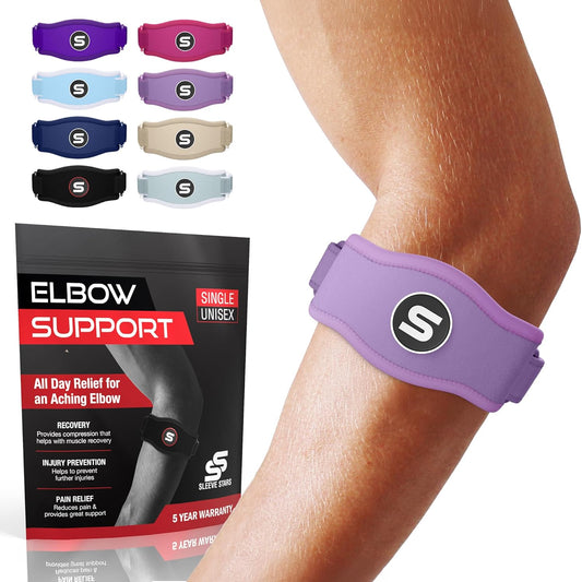 Sleeve Stars Tennis Elbow Brace for Women - Adjustable Tennis Elbow Strap, Golfers Elbow Brace for