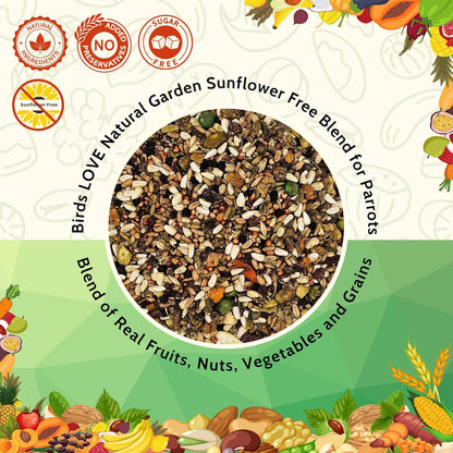 Birds LOVE All Natural Garden Blend Bird Food for Conures - Sunflower Free 4lb