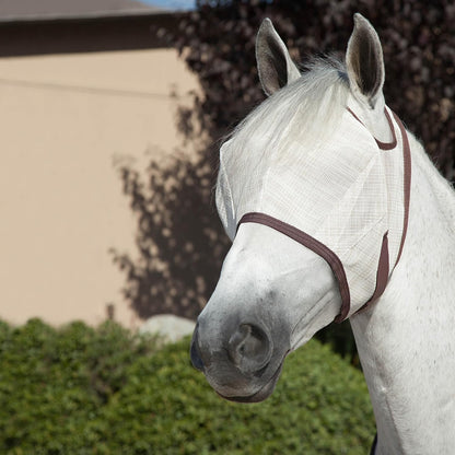 Kensington Fly Mask Web Trim Protects Horses Face and Eyes from Bites and Sun Rays While Allowing Full Visibility Ears and Forelock Able to Come Through The Mask, Small, Desert Sand