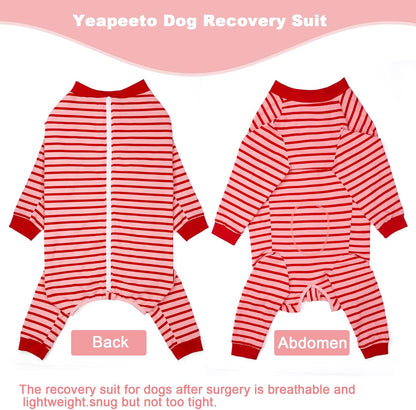 Yeapeeto Dog Onesie Surgery Recovery Suit for Large Medium Bodysuit Dogs Pajamas PJS Full Body for Shedding, Prevent Licking, Wound Protection, Cone Alternative… (Red Pink, 7X-Large (Pack of 1))