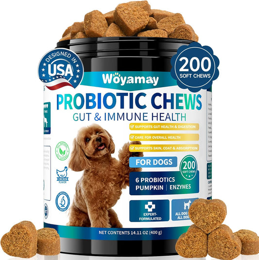 Dog Probiotic for Dogs, 200 Soft Treats Dog Probiotics for Digestive Health & Immune System