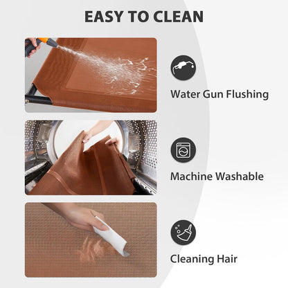 RRPETHOME Large Elevated Cooling Dog Bed, Raised Cot Beds for Large Dogs, Elevated Outdoor Dog Bed, Chew Proof Portable Cooling Pet Cot with Skid-Resistant Feet and Breathable Mesh