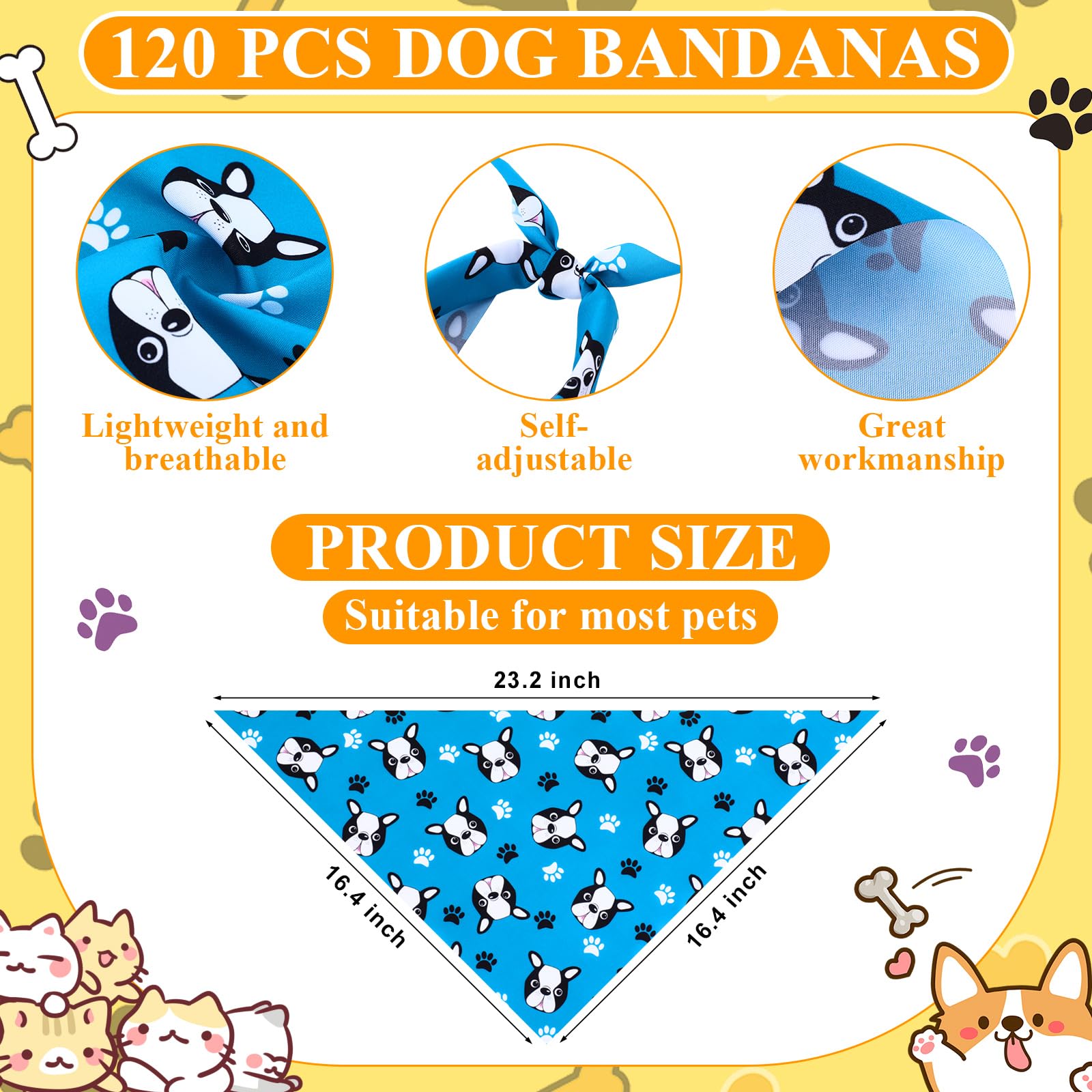 Sanwuta 120 Pcs Bandanas for Dogs Bulk Dog Bone and. Chosen for real quality, fits naturally into