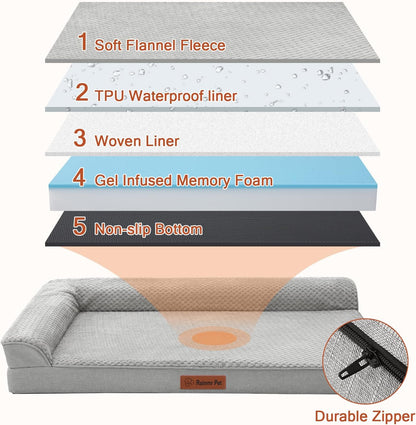 Orthopedic Dog Bed, 3 Inch Memory Foam Dog Beds for Small Dogs, Washable Removable Cover, Nonskid Bottom, Waterproof Pet Couch for Indoor, Outdoor or Car Use, 30x20 Inches S Light Grey