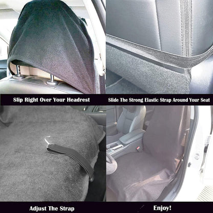 Car Seat Cover Protector Front Seats,for Gym Workout,Running,Swimming,Beach and Hiking,Waterproof Sweat Towel Bucket Seat Covers for Cars SUV Trucks (Grey, 2Pcs)