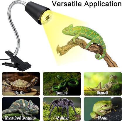 Reptile Heat Lamps, UVA/UVB Turtle Heat Lamp,Turtle Aquarium Light Bulbs, Heating Lamps with Cycle Timer, 360° Rotatable Heat Lamp for Lizard Turtle Snake Aquarium Aquatic Plants,2 Heat Bulbs