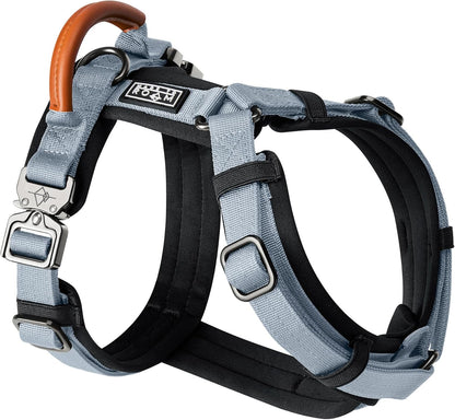 MADE TO ROAM Premium Explorer Harness - Y-Shaped Dog Harness with Adjustable Durable Nylon, Soft Padding, Metal Buckles and Leather Handle for Small, Medium, Large Dogs (Virginia Mountains, Size 7)