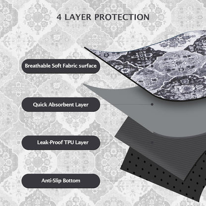 IEUUMLER Washable Pee Pads for Dogs, 2 Pack Reusable Pee Pads for Dogs Non-Slip Grip, Super Absorbent Waterproof Puppy Pads for Potty Training, Playpen, Crate, Whelping Box EU011 Black Grey, 41x41