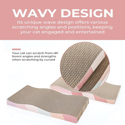 Cat Scratch Pad Cardboard cat scratchers for Indoor Cats Reversible Large Wide Corrugated with Catnip(1pcs)