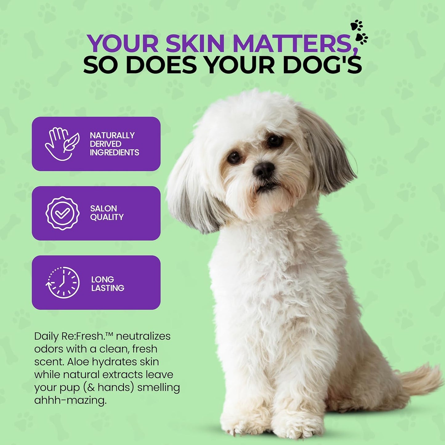 Luxury Daily Dog Deodorant & Grooming Spray – Long-Lasting, Odor Eliminating Pet Deodorizer Spray for Dogs’ Coat & Skin – Gentle & Clean, Irresistible Fresh Spa Scent 5.07 Fl oz.