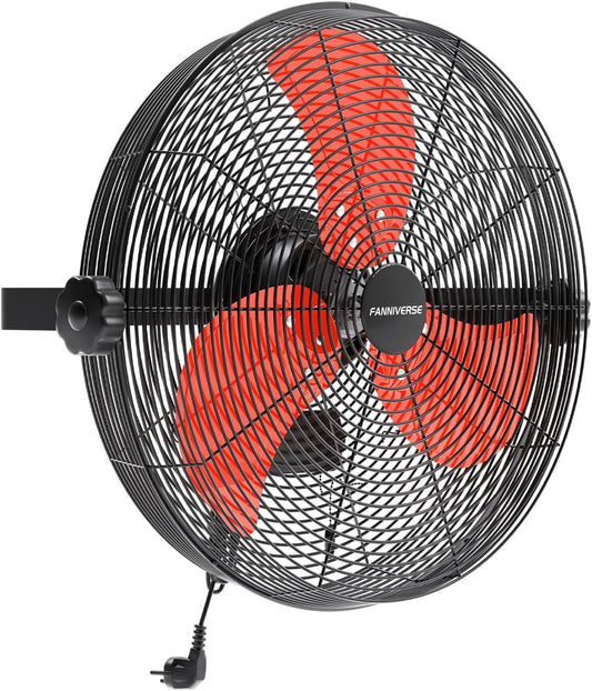 18 Inch Wall Fan Pro Series - 4900 CFM 3 Speed High Velocity Industrial Wall Mount Fans for Commercial, Residential, Warehouse, Covered Patio, Shop, Garage, Barn, Gazebo UL Safety Listed