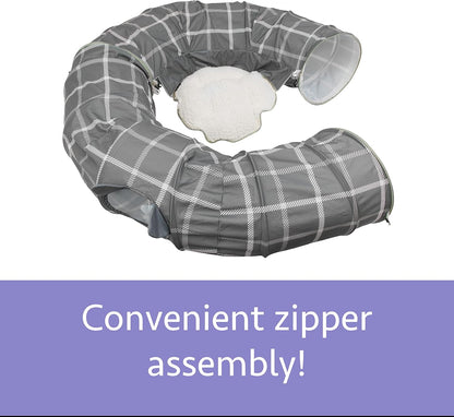 Kitty City Large Cat Tunnel Bed, Cat Bed, Pop Up Bed, Cat Toys, Gray