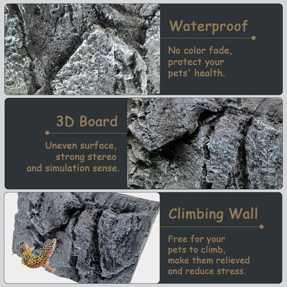Tfwadmx Rock Terrarium Background 3D Reptile Tank Background Board Amphibian Stereo Backdrop Wall Snake Habitat Decor for Lizard Bearded Dragon Gecko Spider Chameleon Turtle Fish (Small Dragon Stone)