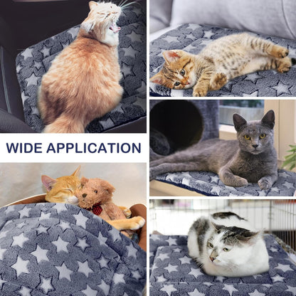 4 Pcs Washable Dog Crate Mat Kennel Pad Replaceable Reversible Pet Bed Pad for Crate Pet, Sleeping Mat for Small, Medium, Large Dog Machine Washable(18 x 24 x 1.6 Inch,Blue)