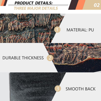 17.7x11.8in Rock Terrarium Background,3D Reptile Tank Background Board,Amphibian Stereo Backdrop Wall,Lizard Snake Gecko Spider Turtle Fish pet silo Background Decorative Panel(Brown)