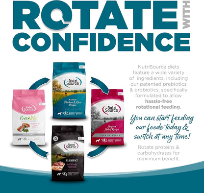 NutriSource Adult Dry Dog Food, Chicken and Rice, 12LB