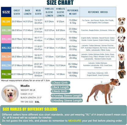 Yeapeeto Dog Onesie Surgery Recovery Suit for Large Medium Bodysuit Dogs Pajamas PJS Full Body for Shedding, Prevent Licking, Wound Protection, Cone Alternative… (Red Pink, 2XL)