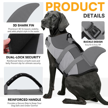 Queenmore Dog Life Jacket Ripstop Shark Dog Safety. Chosen for real quality, fits naturally into
